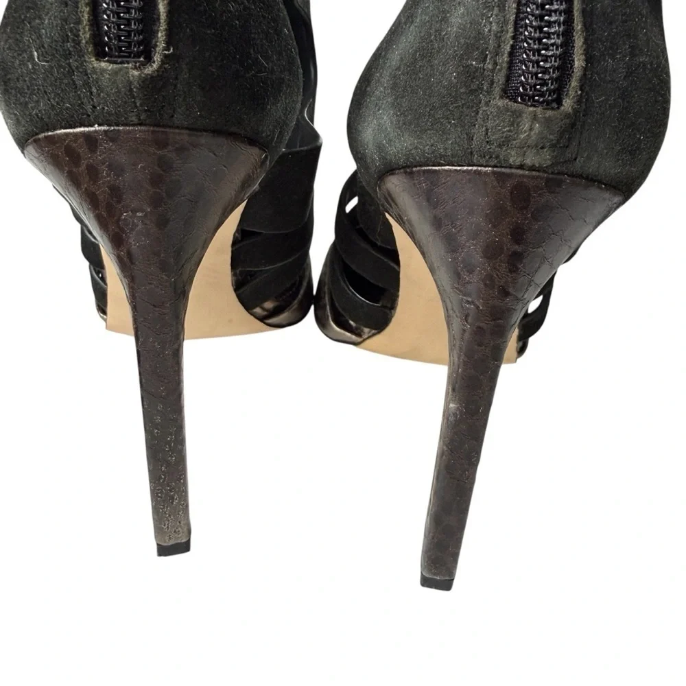 BCBGeneration BG Canon Dress Pumps Women’s Size 8.5 Black Snakeskin Embossed Toe